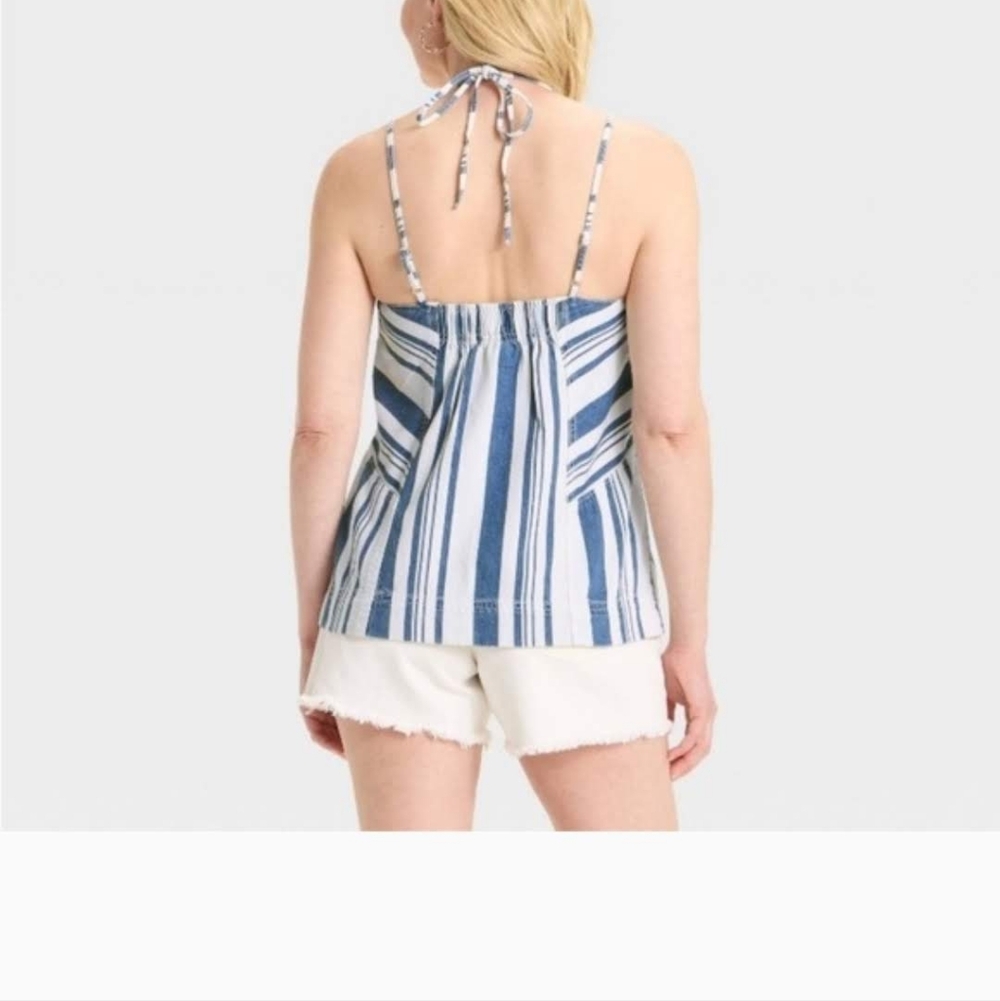 Universal Thread Denim Striped Top - Picture 3 of 10